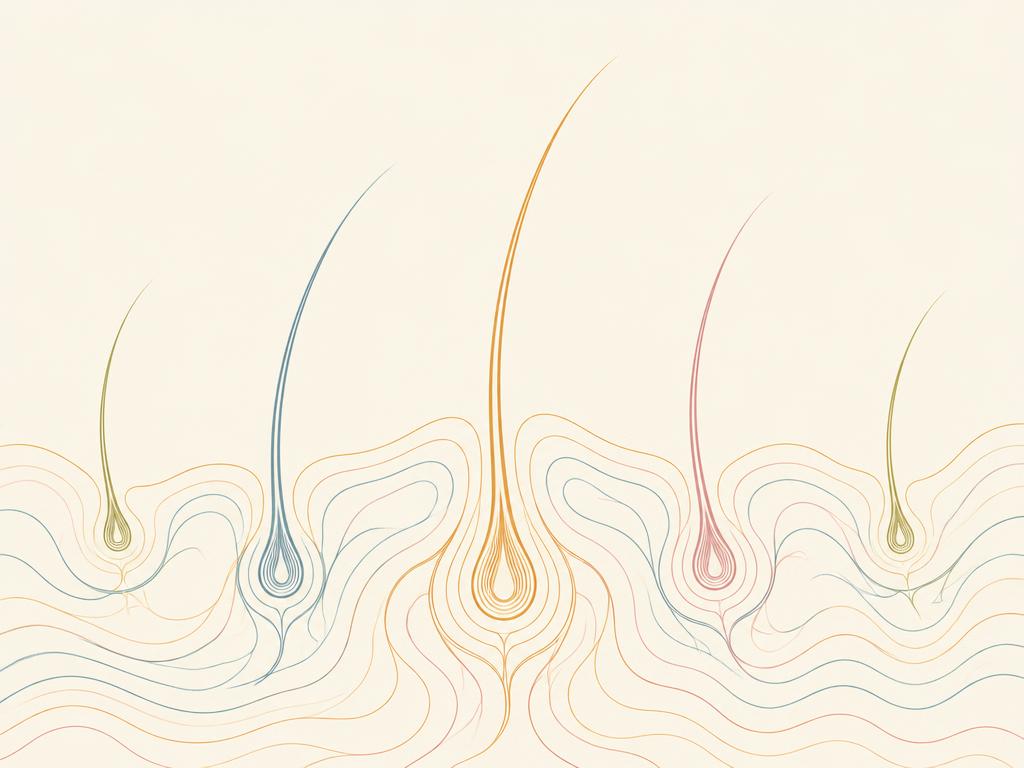 Contour-line hair follicle illustration